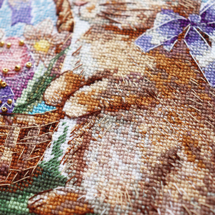 DIY Cross Stitch Kit "In search of a holiday" 7.5x7.5 in