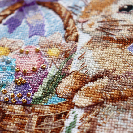 DIY Cross Stitch Kit "In search of a holiday" 7.5x7.5 in