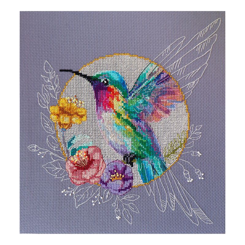 DIY Cross Stitch Kit "Bird of paradise" 9.1x9.4 in