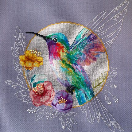DIY Cross Stitch Kit "Bird of paradise" 9.1x9.4 in