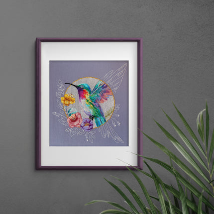 DIY Cross Stitch Kit "Bird of paradise" 9.1x9.4 in