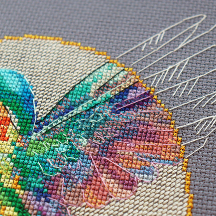DIY Cross Stitch Kit "Bird of paradise" 9.1x9.4 in
