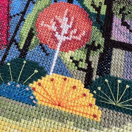 DIY Cross Stitch Kit "Cozy in the forest" 12.6x16.1 in