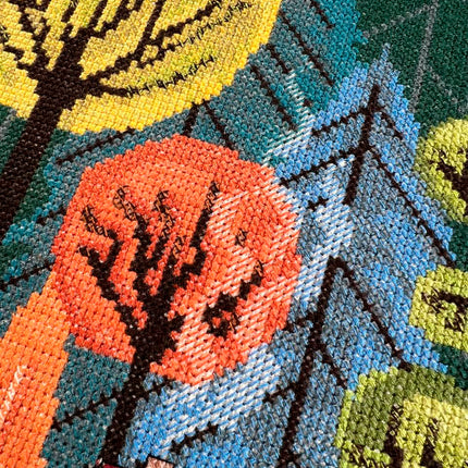DIY Cross Stitch Kit "Cozy in the forest" 12.6x16.1 in