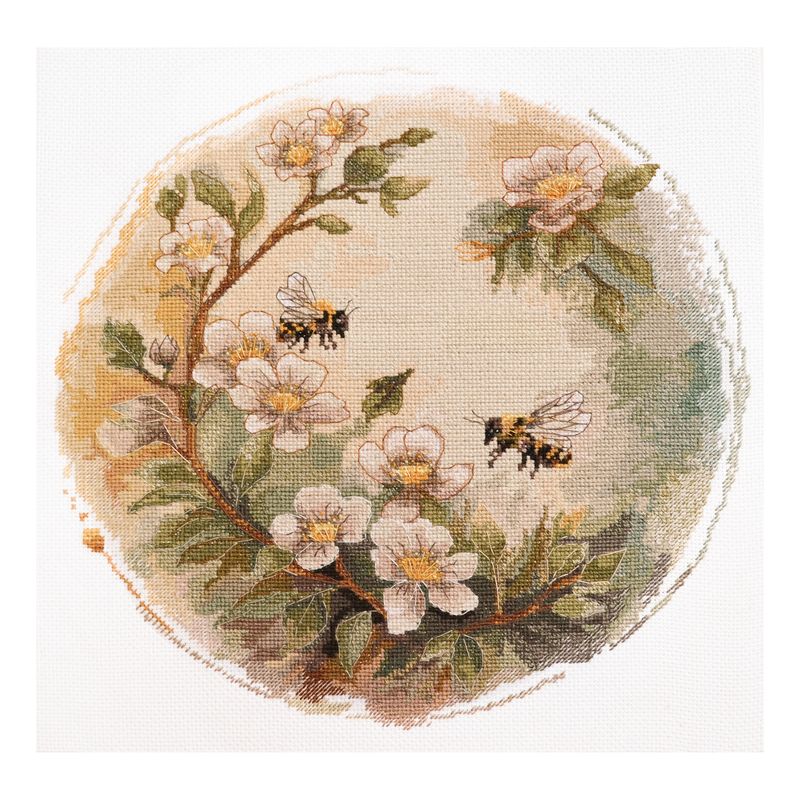 DIY Cross Stitch Kit "Honey colors" 9.4x9.4 in