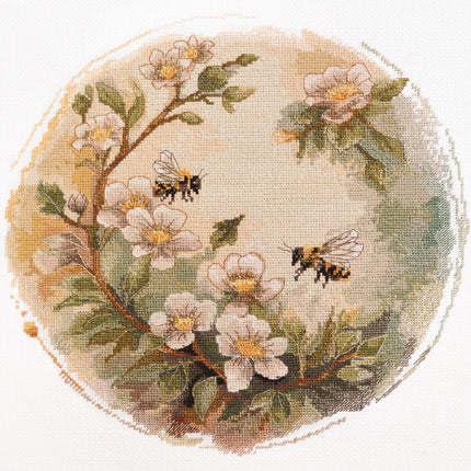DIY Cross Stitch Kit "Honey colors" 9.4x9.4 in