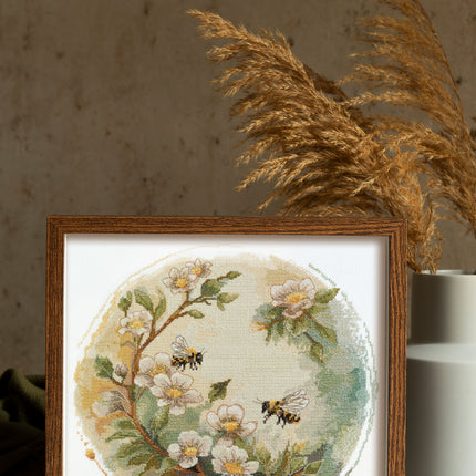 DIY Cross Stitch Kit "Honey colors" 9.4x9.4 in