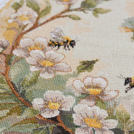 DIY Cross Stitch Kit "Honey colors" 9.4x9.4 in