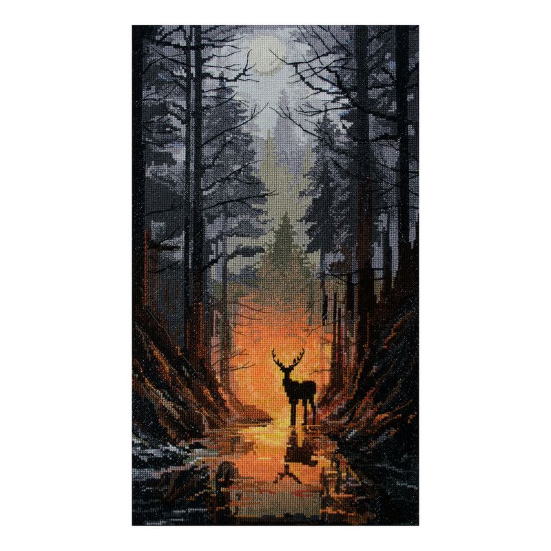 DIY Cross Stitch Kit "Forest guard" 9.4x16.5 in