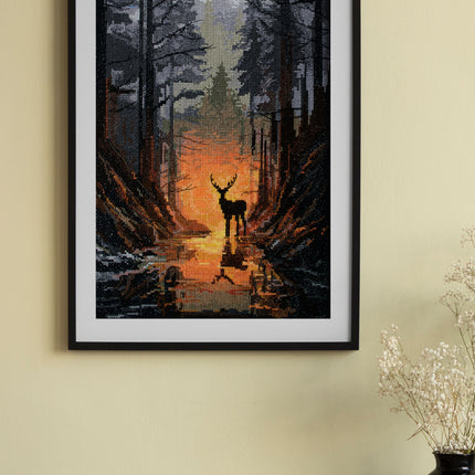DIY Cross Stitch Kit "Forest guard" 9.4x16.5 in