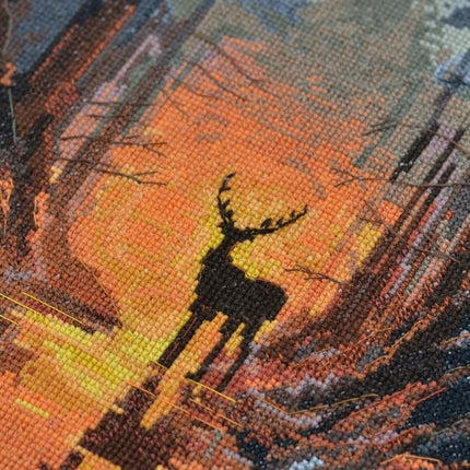 DIY Cross Stitch Kit "Forest guard" 9.4x16.5 in