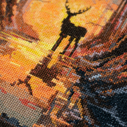 DIY Cross Stitch Kit "Forest guard" 9.4x16.5 in