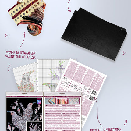DIY Cross Stitch Kit "In mind" 11.4x11.4 in