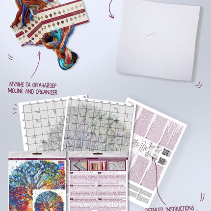DIY Cross Stitch Kit "The Center of the Universe" 13.8x14.2 in