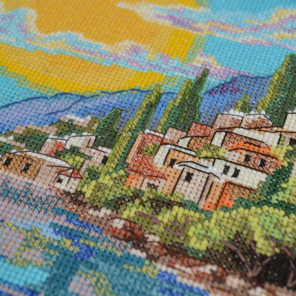DIY Cross Stitch Kit "The sun of Sicily" 9.8x11.8 in