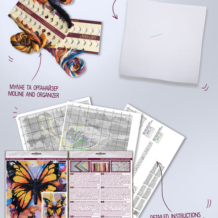 DIY Cross Stitch Kit "The glare of the sun's rays" 8.7x12.6 in