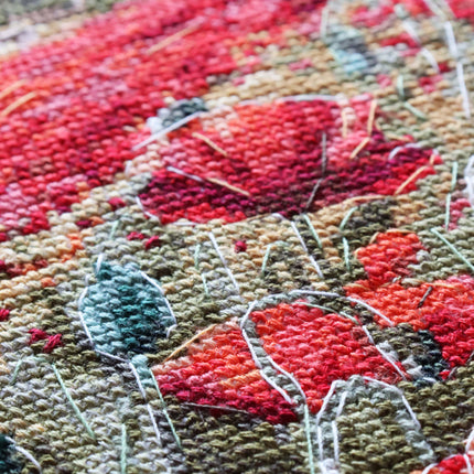 DIY Cross Stitch Kit "Poppies at sunset" 7.5x11.8 in