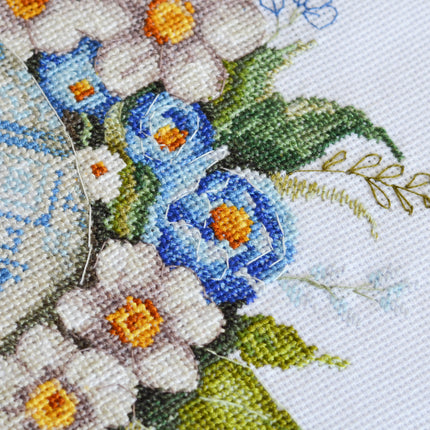 DIY Cross Stitch Kit "Easter is coming soon" 8.3x8.3 in