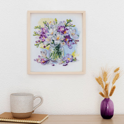 DIY Cross Stitch Kit "The first bouquet" 6.7x6.7 in