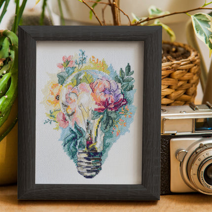 DIY Cross Stitch Kit "Bright thoughts" 6.3x7.5 in