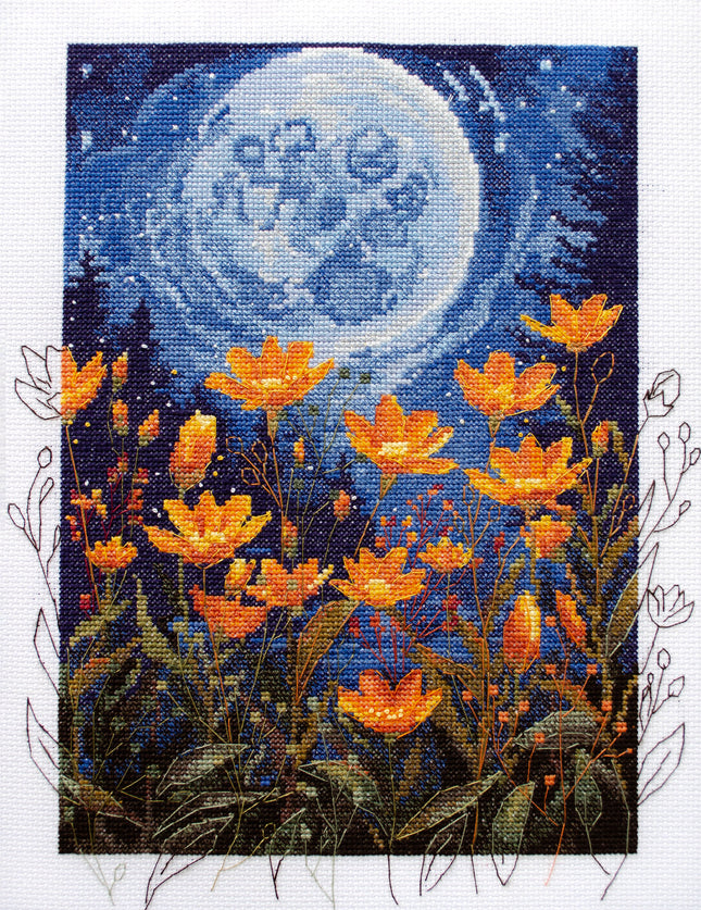 DIY Cross Stitch Kit "Night contrast" 9.8x11.8 in