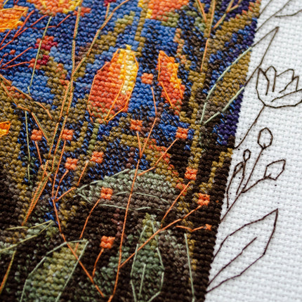 DIY Cross Stitch Kit "Night contrast" 9.8x11.8 in