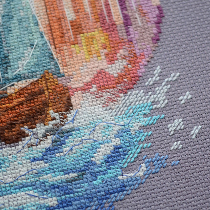 DIY Cross Stitch Kit "On the waves of adventure" 7.9x10.6 in