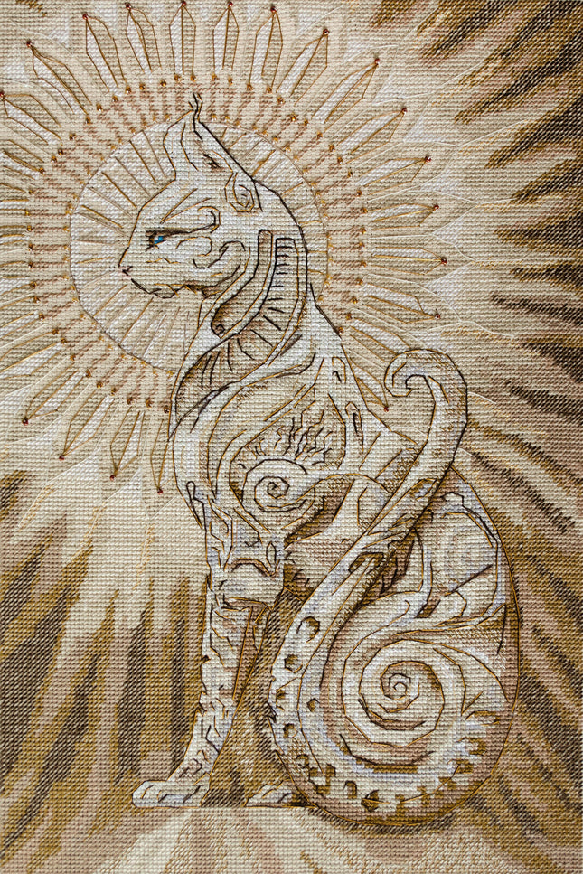 DIY Cross Stitch Kit "Protector of the Sun" 9.8x14.6 in