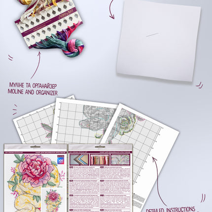 DIY Cross Stitch Kit "Cross-stitch kits Natural grace (Deco Scenes)" 8.7x12.6 in