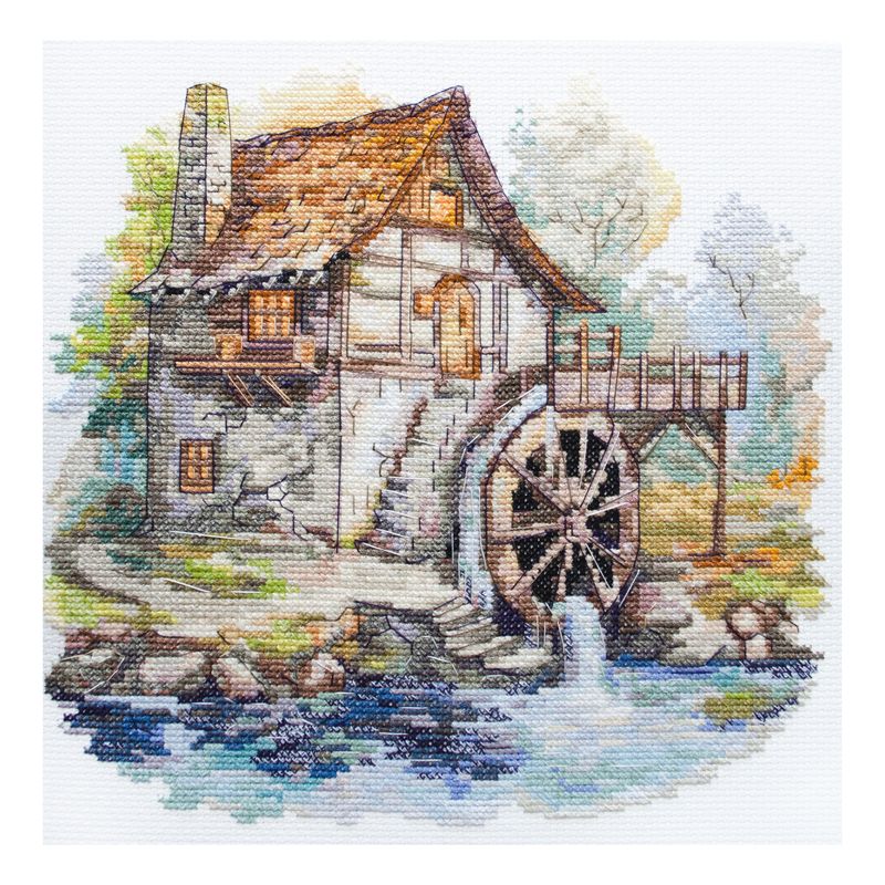 DIY Cross Stitch Kit "Cross-stitch kits Symphony of water" 8.7x8.7 in
