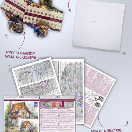 DIY Cross Stitch Kit "Cross-stitch kits Symphony of water" 8.7x8.7 in