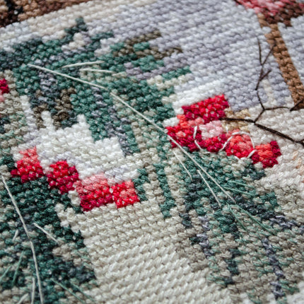 DIY Cross Stitch Kit "Chittering about winter" 9.8x9.8 in