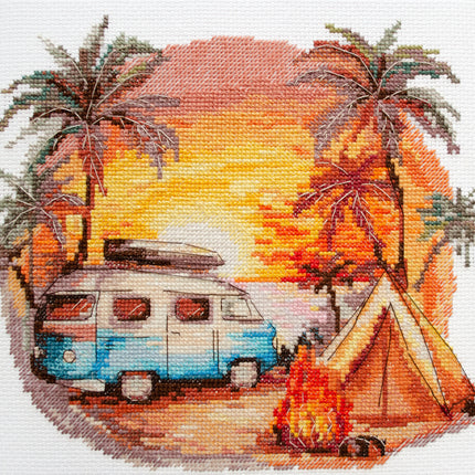 DIY Cross Stitch Kit "Cross-stitch kits Beach adventures" 8.7x7.9 in