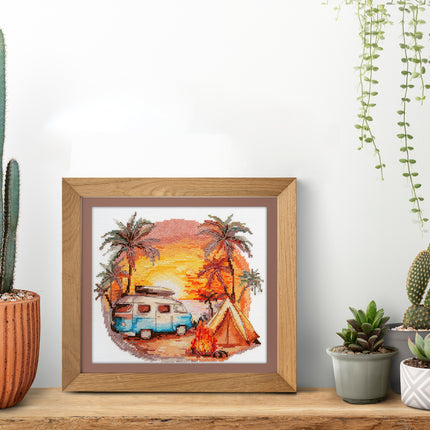 DIY Cross Stitch Kit "Cross-stitch kits Beach adventures" 8.7x7.9 in