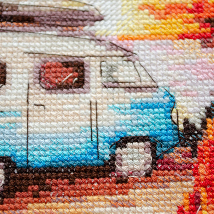 DIY Cross Stitch Kit "Cross-stitch kits Beach adventures" 8.7x7.9 in