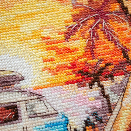 DIY Cross Stitch Kit "Cross-stitch kits Beach adventures" 8.7x7.9 in