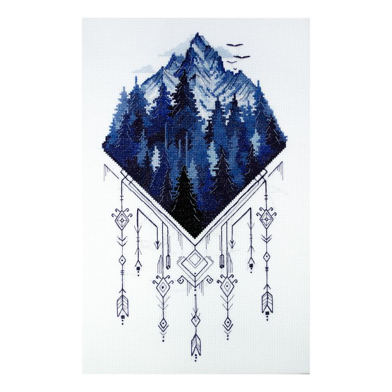 DIY Cross Stitch Kit "Cross-stitch kits Silver land" 7.9x13.8 in