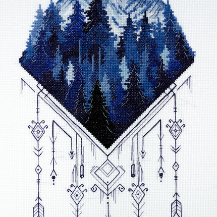 DIY Cross Stitch Kit "Cross-stitch kits Silver land" 7.9x13.8 in