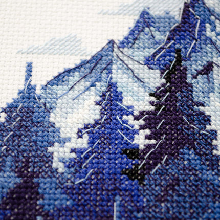 DIY Cross Stitch Kit "Cross-stitch kits Silver land" 7.9x13.8 in