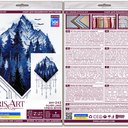 DIY Cross Stitch Kit "Cross-stitch kits Silver land" 7.9x13.8 in
