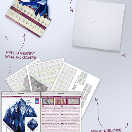 DIY Cross Stitch Kit "Cross-stitch kits Silver land" 7.9x13.8 in
