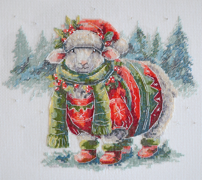 DIY Cross Stitch Kit "In the arms of winter" 9.4x7.9 in