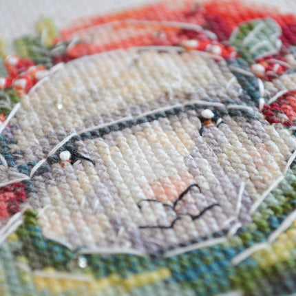 DIY Cross Stitch Kit "In the arms of winter" 9.4x7.9 in