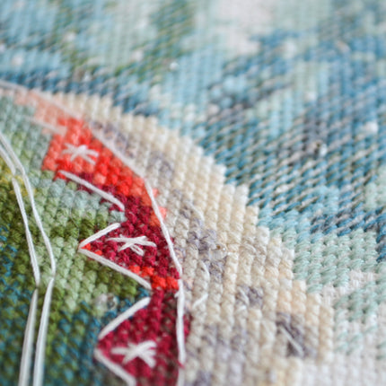 DIY Cross Stitch Kit "In the arms of winter" 9.4x7.9 in