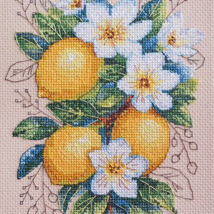 DIY Cross Stitch Kit "Cross-stitch kits Lemon mood" 5.5x8.3 in