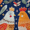 DIY Cross Stitch Kit "Best hen friends" 9.1x9.1 in