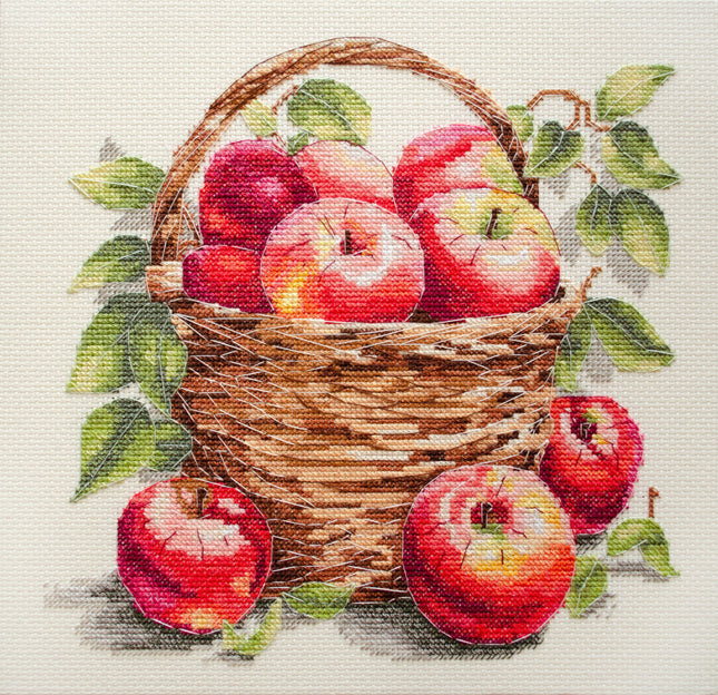 DIY Cross Stitch Kit "Bulk apples" 9.1x8.7 in