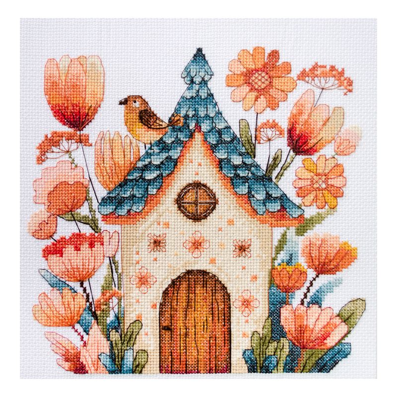 DIY Cross Stitch Kit " Sing for us, little bird! " 8.3x7.9 in