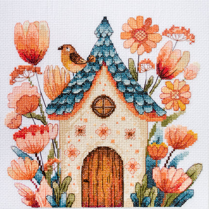 DIY Cross Stitch Kit " Sing for us, little bird! " 8.3x7.9 in