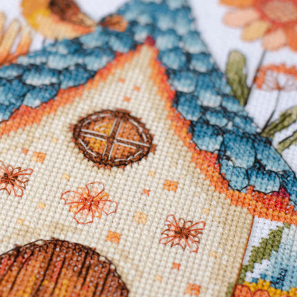 DIY Cross Stitch Kit " Sing for us, little bird! " 8.3x7.9 in